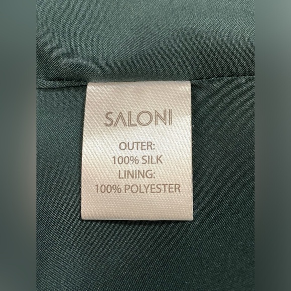 Saloni Bianca Midi Dress Silk Crepe Alpine Bouquet Size 12 - Picture 10 of 11